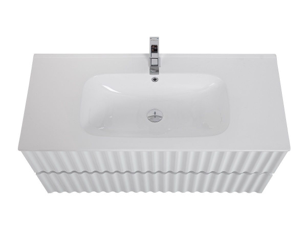 Тумба под раковину Art&Max Elegant AM-ELEGANT-1000-2C-SO-BM-LED белая матовая / с подсветкой фото