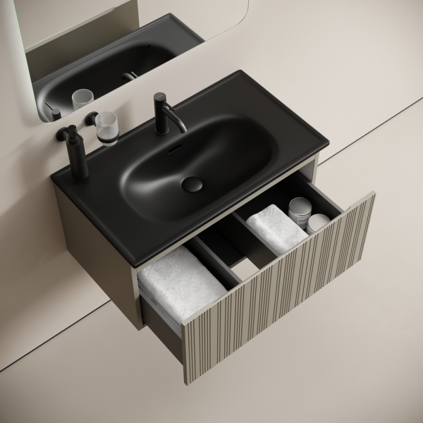 Тумба под раковину Sancos Code CD80GP серая платина фото