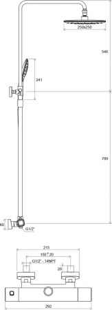 Душевая система (стойка) Ravak 10° TD 091.00/150 X070103 фото
