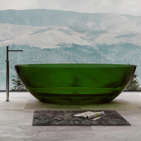 Ванна из полиэфирной смолы Abber Kristall AT9702Emerald 185x80 зеленая фото