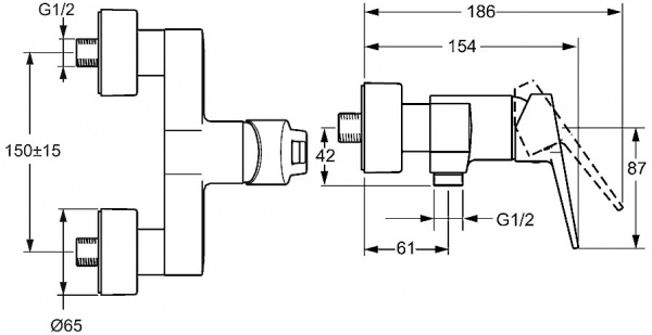 Смеситель для душа Hansa Twist 09670185 фото
