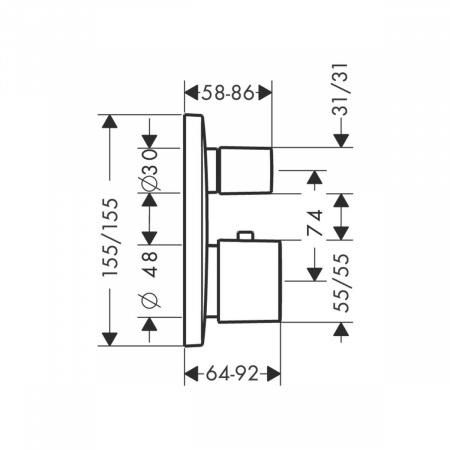 Термостат с запорным/переключающим вентилем Hansgrohe PuraVida 15771400 белый/хром фото