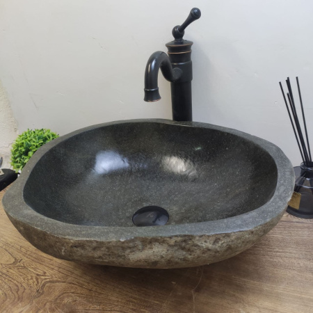 Накладная раковина из речного камня RS01133 (46*38*15) C2 фото