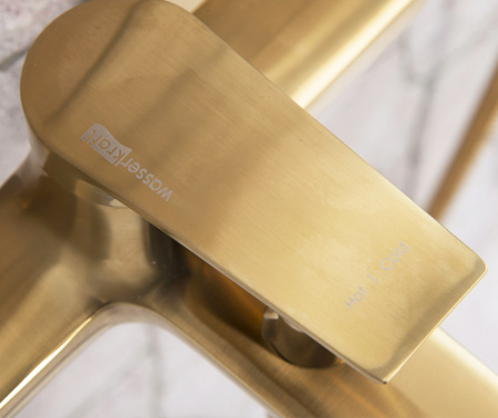 Смеситель для ванны с душем WasserKRAFT Aisch 5501 матовое золото фото