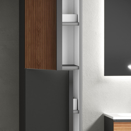 Шкаф-пенал Sancos Delta PDL35GR дуб красный/графит фото