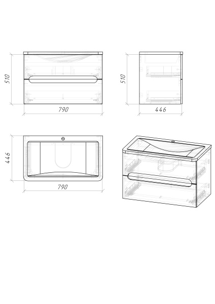 Тумба под раковину Grossman Адель-Норма-80 108022 фото
