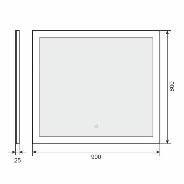 Зеркало с подсветкой, сенсорным выключателем и подогревом Uperwood Barsa 2930205445 90x80 фото