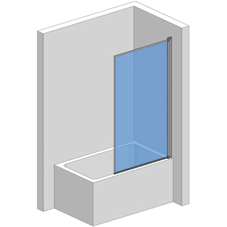 Шторка на ванну стеклянная AQUAme 80 AQM2859-R черная фото