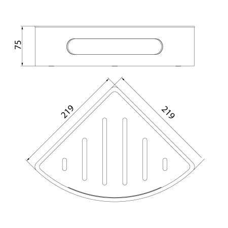 Металлическая полка угловая Lemark Shelf Line 9772047 черная/ вставка-пластик черный фото