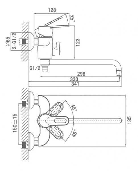 Смеситель для ванны с душем D&K Hamburg Bayern DA1173301 фото