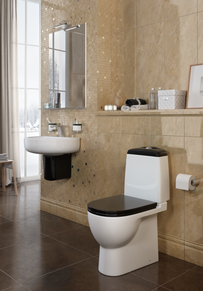 Унитаз-компакт Sanita luxe Best Color Black с сиденьем soft close BSTSLCC06100522 фото