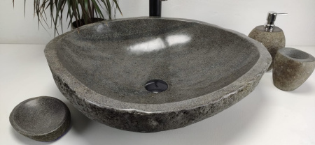 Накладная раковина из речного камня RS0849 (60*52*15) фото