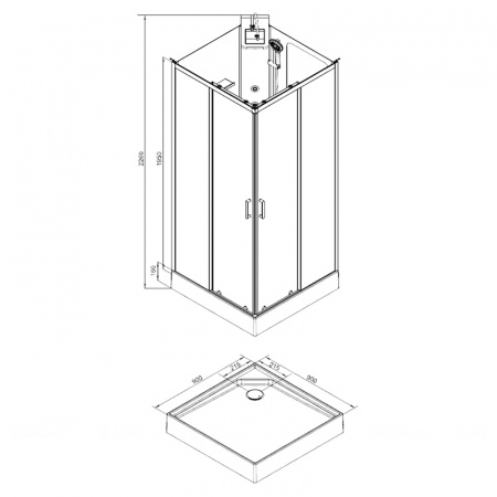 Душевая кабина Aquanet Passion S 90x90 фото