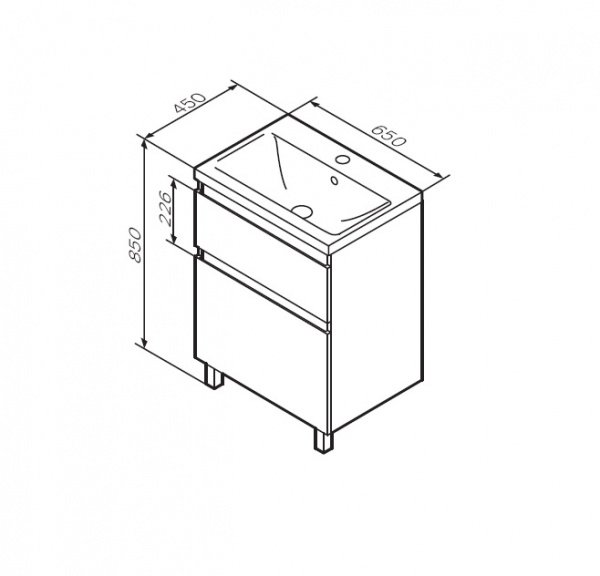Тумба под раковину напольная AM.PM X-Joy M85AFSX0652WG белый 62,5 см фото
