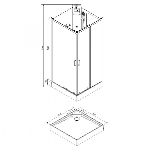 Душевая кабина Aquanet Passion S 90x90 фото