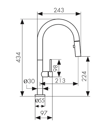 Смеситель для кухни с выдвижной лейкой Kaiser Merkur 26466 хром фото