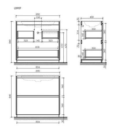 Тумба под раковину Sancos Libra Floor LB90FECH дуб чарльстон фото