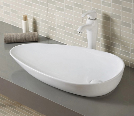 Накладная раковина CeramaLux N 7862 76x42 цвет белый фото