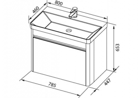 Тумба с раковиной Aquanet Вилора 80 00212583 фото