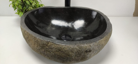 Накладная раковина из речного камня RS0811 (51*42*15) фото