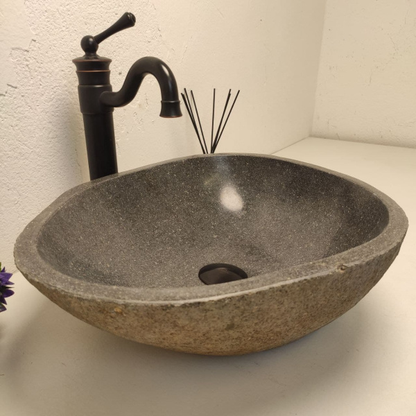 Накладная раковина из речного камня RS01232 (49*40*15) d3 фото