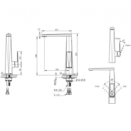 Смеситель для кухни Bravat Iceberg F776110G-2 фото