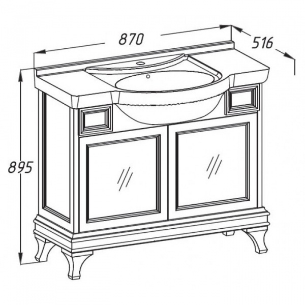 Тумба с раковиной Opadiris Борджия 85 00-00003198 фото