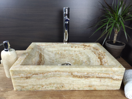 Накладная раковина из оникса Indo Prau Green Kecil OP-00147 фото