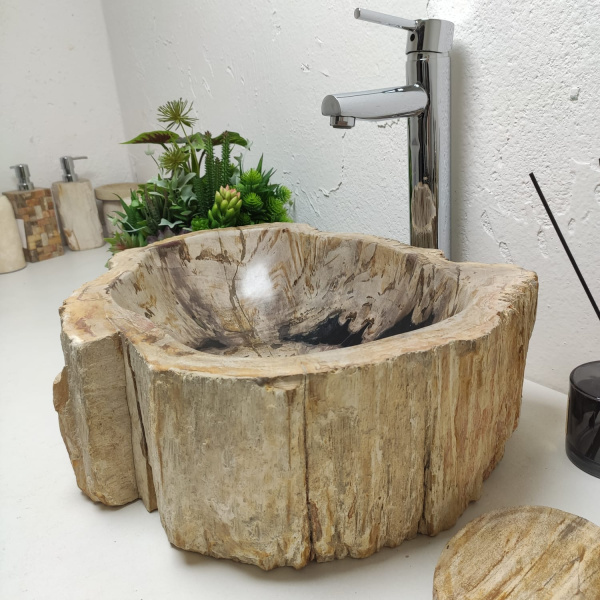 Накладная раковина из окаменелого дерева Fossil Basin OD-01286 (49*37*15) фото