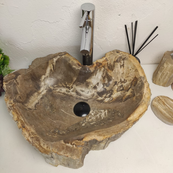 Накладная раковина из окаменелого дерева Fossil Basin OD-01369 (55*44*15) фото