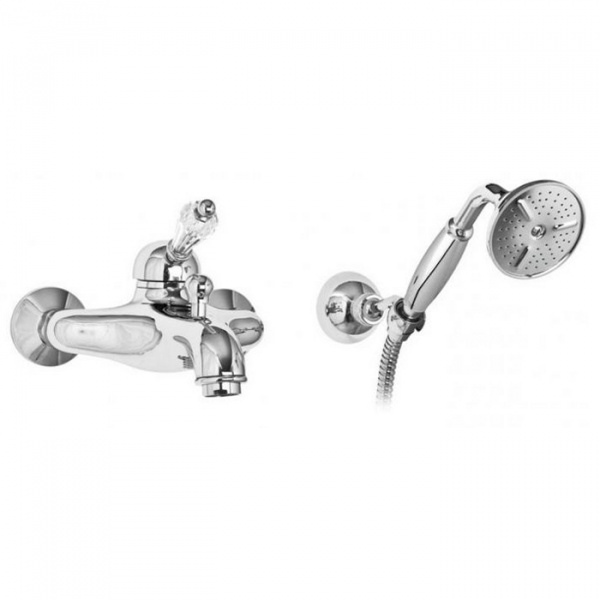 Смеситель для ванны с душем с ручным душем Cezares Vintage VINTAGE-VDM-01-Sw хром/swarovski фото