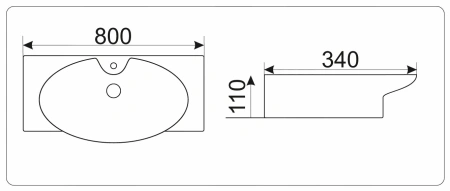 Подвесная раковина GID STR4282B 80х34 фото