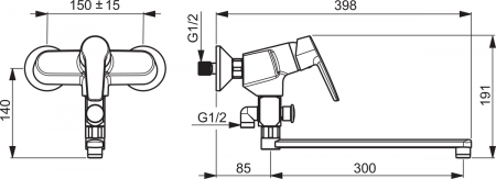 Смеситель для ванны с душем Oras Saga 3942Y фото