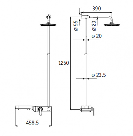 Душевая система (стойка) Gllon SF1201-R фото