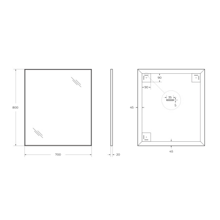 Зеркало в алюминиевой раме BelBagno SPC-AL-700-800 70x80 сатин фото