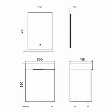 Тумба с раковиной Comfortу Асти 00-00019190CF бетон светлый фото