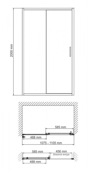 Душевая дверь WasserKRAFT Main 41S13 110 см фото