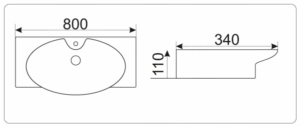 Подвесная раковина GID STR4282B 80х34 фото