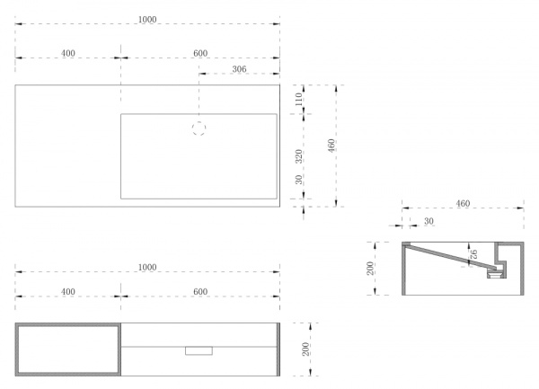 Раковина подвесная Abber Stein AS2640-1.0 L 100x46 белая матовая фото