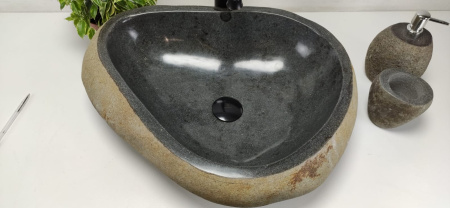 Накладная раковина из речного камня RS0871 (57*42*15) фото