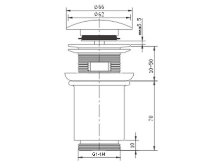 Донный клапан автомат Kaiser 8011Bl черный фото