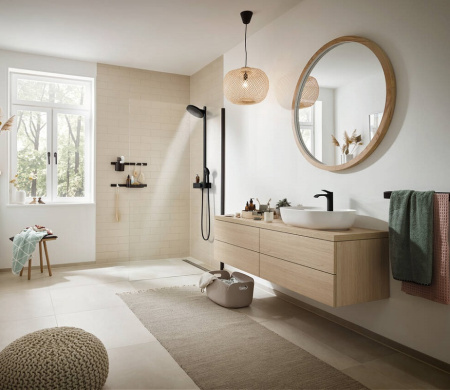 Душевая система (стойка) с термостатом Hansgrohe Pulsify S 24240670 черная матовая фото