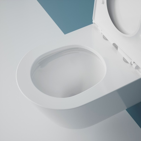 Подвесной унитаз безободковый Esbano CLAVEL-53T с сиденьем фото