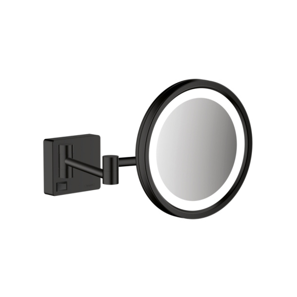 Косметическое зеркало с подсветкой Hansgrohe AddStoris 41790670 черное матовое фото