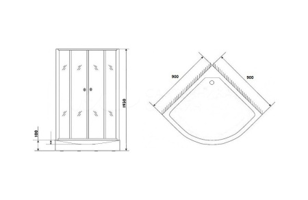 Душевой уголок Parly Z9111 90x90 фото