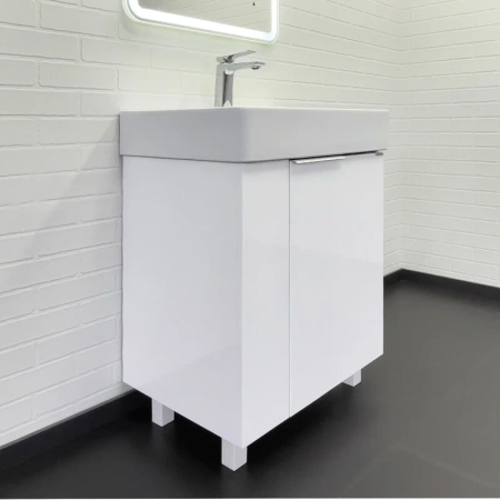 Тумба с раковиной Comfortу Асти 00-00019247CF белый глянец фото