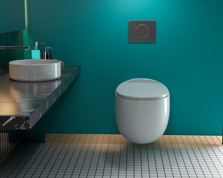 Унитаз подвесной безободковый Art&Max Forli AM020CHR/SC с сиденьем фото