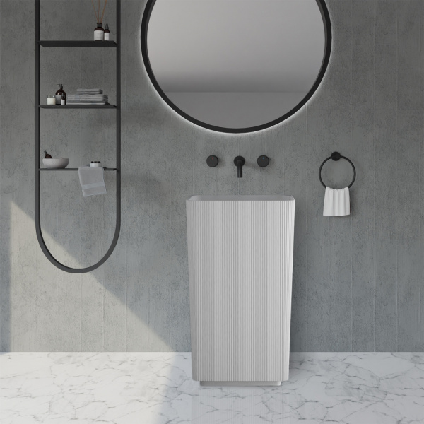 Напольная раковина Abber Stein AS2505-H 50x35 белая матовая фото