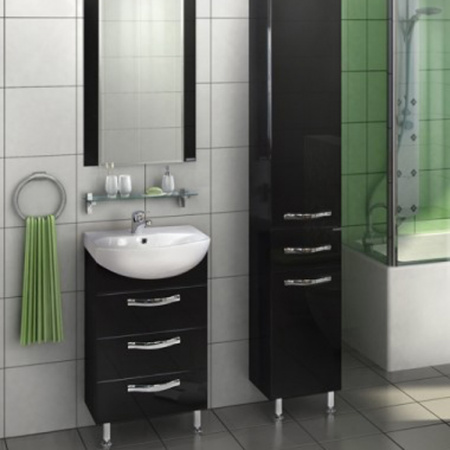 Тумба под раковину Акватон Ария 50 Н 1A140201AA950 чёрный глянец фото