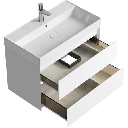 Тумба под раковину Aqwella Geometria 80 GE01082WM белая фото